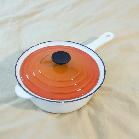 Le Creuset Other - Cast iron Creuset enameled 9in saucepan/ casserole